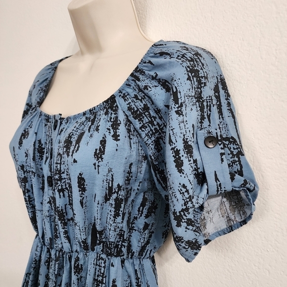 EVERLY Blue Abstract Print Dress Size S - Picture 5 of 8
